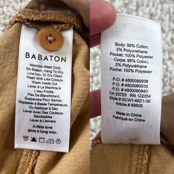 BABATON Joey Corduroy Pants in Golden Amber Size 00 - Picture 8 of 16